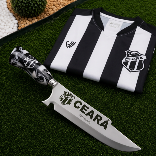 Faca Personalizada Ceará com Cabo Premium Resinada + Gravação de Nome + Capa de Couro Exclusiva Brinde