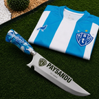 Faca Personalizada Paysandu com Cabo Premium Resinada + Gravação de Nome + Capa de Couro Exclusiva Brinde
