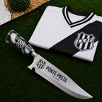Faca Personalizada Ponte Preta com Cabo Premium Resinada + Gravação de Nome + Capa de Couro Exclusiva Brinde