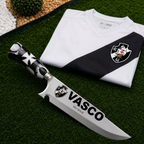 Faca Personalizada Vasco com Cabo Premium Resinada + Gravação de Nome + Capa de Couro Exclusiva Brinde