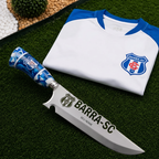 Faca Personalizada Barra com Cabo Premium Resinada + Gravação de Nome + Capa de Couro Exclusiva Brinde