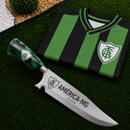 Faca Personalizada América MG com Cabo Premium Resinada + Gravação de Nome + Capa de Couro Exclusiva Brinde