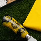 Faca Personalizada Mirassol com Cabo Premium Resinada + Gravação de Nome + Capa de Couro Exclusiva Brinde