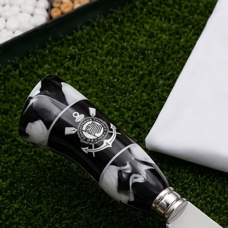 Faca Personalizada Corinthians com Cabo Premium Resinada + Gravação de Nome + Capa de Couro Exclusiva Brinde