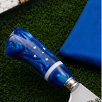 Faca Personalizada Cruzeiro com Cabo Premium Resinada + Gravação de Nome + Capa de Couro Exclusiva Brinde