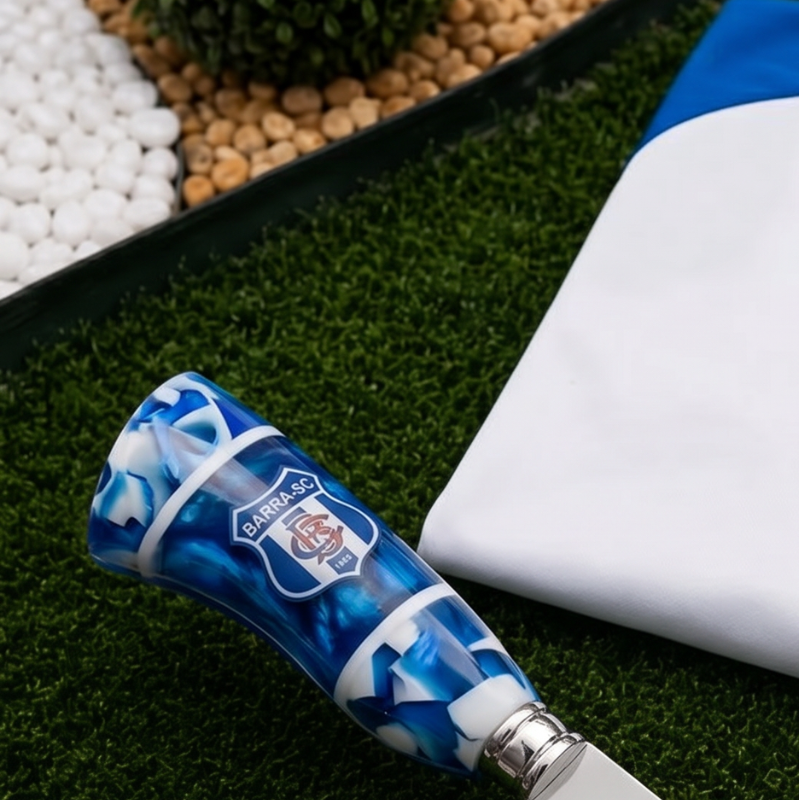 Faca Personalizada Barra com Cabo Premium Resinada + Gravação de Nome + Capa de Couro Exclusiva Brinde