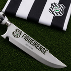 Faca Personalizada Figueirense com Cabo Premium Resinada + Gravação de Nome + Capa de Couro Exclusiva Brinde