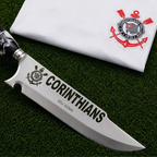 Faca Personalizada Corinthians com Cabo Premium Resinada + Gravação de Nome + Capa de Couro Exclusiva Brinde
