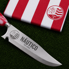 Faca Personalizada Náutico com Cabo Premium Resinada + Gravação de Nome + Capa de Couro Exclusiva Brinde