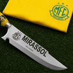 Faca Personalizada Mirassol com Cabo Premium Resinada + Gravação de Nome + Capa de Couro Exclusiva Brinde