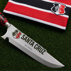 Faca Personalizada Santa Cruz com Cabo Premium Resinada + Gravação de Nome + Capa de Couro Exclusiva Brinde