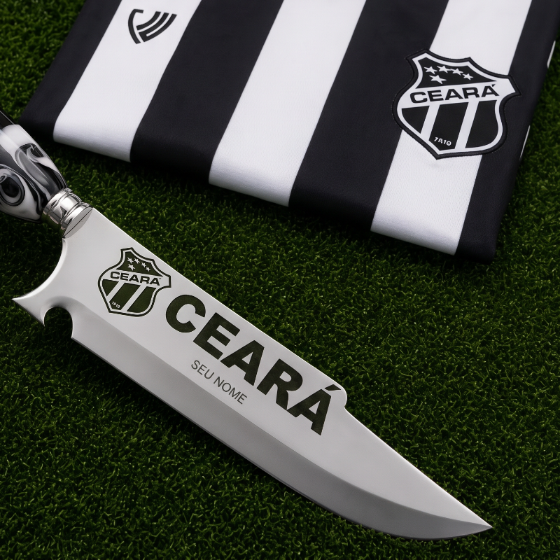 Faca Personalizada Ceará com Cabo Premium Resinada + Gravação de Nome + Capa de Couro Exclusiva Brinde
