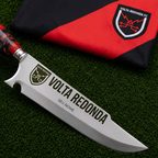 Faca Personalizada Volta Redonda com Cabo Premium Resinada + Gravação de Nome + Capa de Couro Exclusiva Brinde