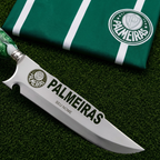 Faca Personalizada Palmeiras com Cabo Premium Resinada + Gravação de Nome + Capa de Couro Exclusiva Brinde