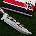 Faca Personalizada São Paulo com Cabo Premium Resinada + Gravação de Nome + Capa de Couro Exclusiva Brinde