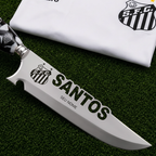 Faca Personalizada Santos com Cabo Premium Resinada + Gravação de Nome + Capa de Couro Exclusiva Brinde