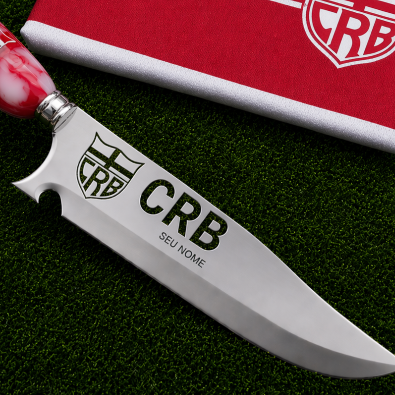 Faca Personalizada CRB com Cabo Premium Resinada + Gravação de Nome + Capa de Couro Exclusiva Brinde